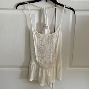 American Eagle Outfitters Ivory Summer Baby Doll Top